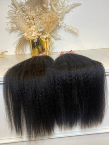 1C - Kinky (Afro) Straight Virgin Indian seamless clip in hair extensions