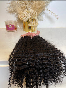 3B- Curly Virgin Indian seamless clip in hair extensions